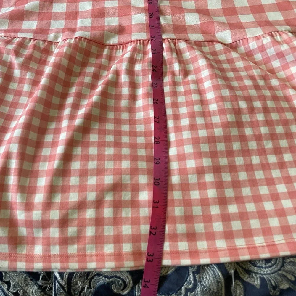 Cat Jack Girls Peach White Gingham Halter Sleepwear Dress XL 14-16 Flame‎ Resist